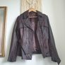 Burgundy Brown Leather Jacket Size Uk 14 Image 2