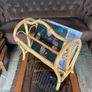 Vintage Mid Century Bamboo Magazine Rack with Heart Motifs Image 7
