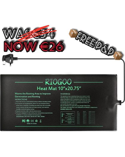 NEW SALE | Seedling Heat Mat, Waterproof Greenhouse Heating Pad 10" x 20.75" Germination Heated Propagator Warming Mat for Terrarium Reptile Amphibian