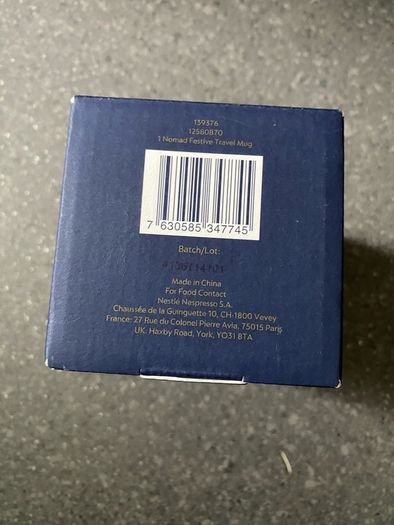 Nespresso LIMITED EDITION Nomad Festive Travel Mug Odyssey Blue