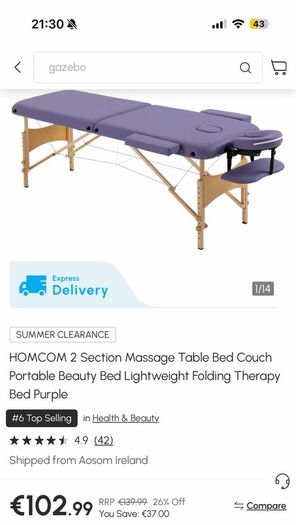 Massage bed