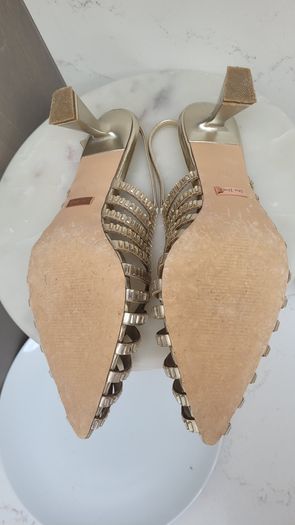 Una Healy Gold Slingbacks
