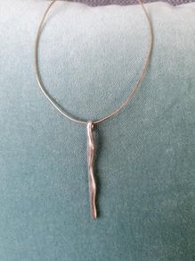 Stg Silver Stick Pendant and Chain