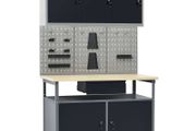 Workbench with Three Wall Panels and One Cabinet