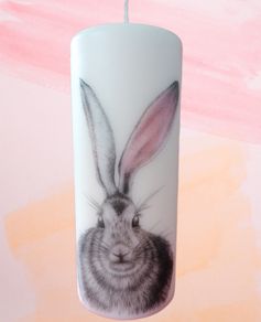 Large brand new unscented decorative pillar candle spring easter birthday new home/bunny /rabbit
