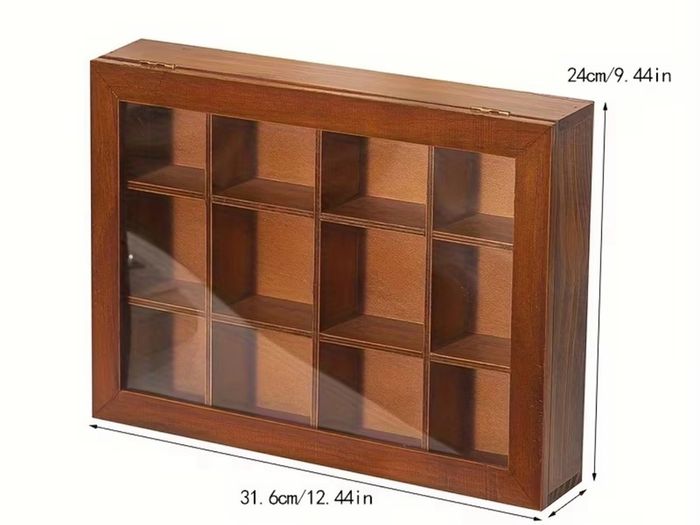 12 grid wooden storage box