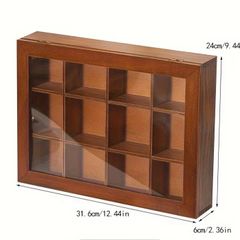 12 grid wooden storage box