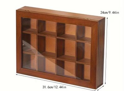 12 grid wooden storage box