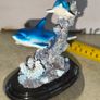 Lovely Quality 2 Blue Dolphin's Figurine On Stone Plinth,could Used As Papper Wighte. Image 5