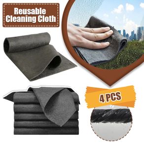 4x Thickened Cleaning Cloth No Trace No Watermark Reusable Microfiber Rag Quickly Clean Towels Scouring Pad
