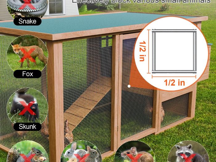 Hardware Cloth, 1/2 inch 24in x 25 ft 19 Gauge, Hot Dipped Galvanized Wire Mesh Roll, Chicken Wire Fencing, Wire Mesh for Rabbit Cages, Garden, Small Rodents