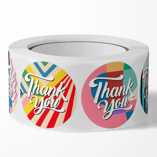 THANK YOU Stickers Roll of 500 / 1 Inch / NEW