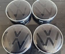VW centre caps (60mm) All Black - FREE POST