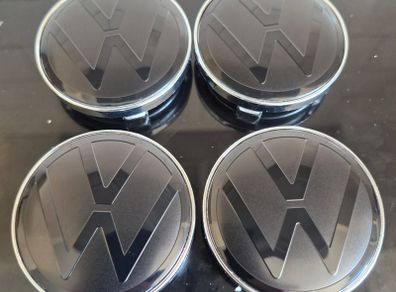 VW caps 60mm All Black (For Aftermarket) FREE POST