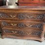 Fabulous old large Belgian carved wood chest of drawers Image 3