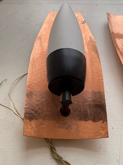 Retro vintage Mid-century Danish wall sconce lights X2 c1960
