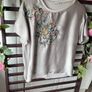 top Zara size small satin front embroidered detail short sleeve top Image 7