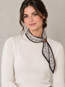 Paisley print neck scarf with ring detail