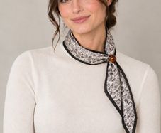 Paisley print neck scarf with ring detail