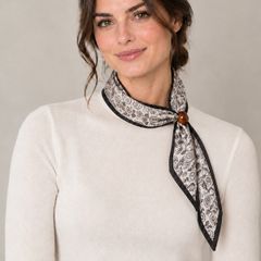 Paisley print neck scarf with ring detail