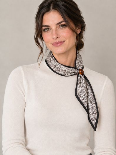 Paisley print neck scarf with ring detail