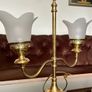 Vintage Repro Double Arm Student Library Desk Lamp Brass Finish 1970s Image 7