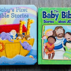 Bundle of 2 Toddler Interactive Bible Board Books - Noah's Ark, Jesus, & More