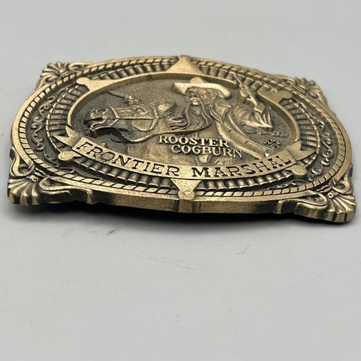 Rooster Cogburn John Wayne G&S Plated Solid Brass Vintage Belt Buckle by ADM
