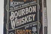 Bourbon Tin Metal sign