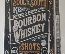 Bourbon Tin Metal sign