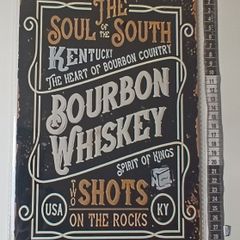 Bourbon Tin Metal sign