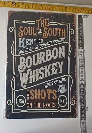 Bourbon Tin Metal sign