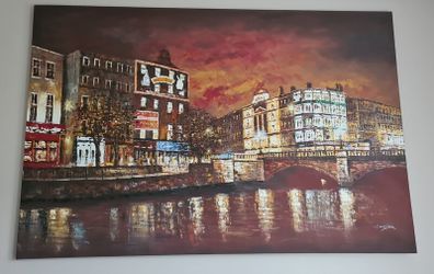 Dublin O'Connell Bridge canvas painting