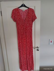 Miss Selfridge red polka dot dress