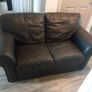 Italian black leather  couch 2 seater + armchair Image 2
