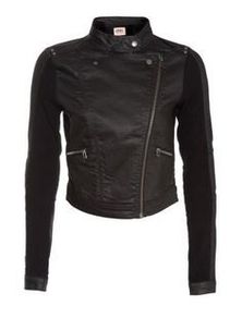 Only Ozzy Black Biker jacket Leatherette Perfect condition size UK10 EUR38 Postage included