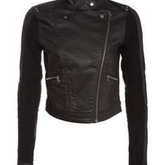 Only Ozzy Black Biker jacket Leatherette Perfect condition size UK10 EUR38 Postage included
