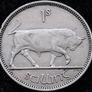 [#254] - Ireland 1954 | Irish 1s | One Shilling | Bull | KM.14a Image 2
