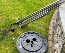 stainless steel water feature