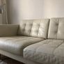 IKEA Landskrona two beige leather three-seat sofas Image 5