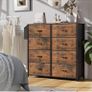 Fabric Chest of Drawers - Canvas Storage Unit with 8 Large Drawers Label Cards, Side Pocket & Hook for Living Room, Hallway, Bedroom Image 3