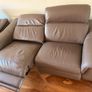 Taupe Leather Reclining Sofa Suite Image 5