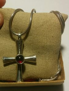 MMA Sterling Silver Byzantine Cross Pendant Necklace