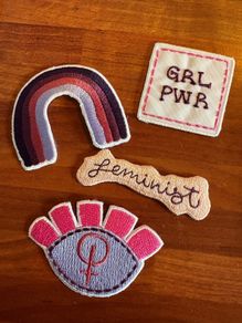 girl power ironing patches