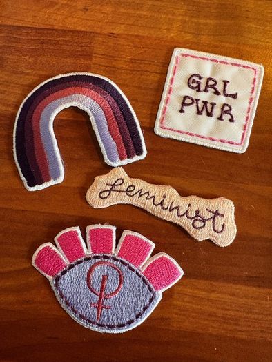 girl power ironing patches
