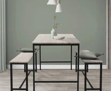 3 Piece Dining Table & Bench Set  FREE DELIVERY