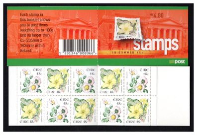 2004 Ireland Wild Flowers (Daisy & Primrose) Definitive Stamp Booklet Mint Never Hinged (MNH).Hibernian HB121