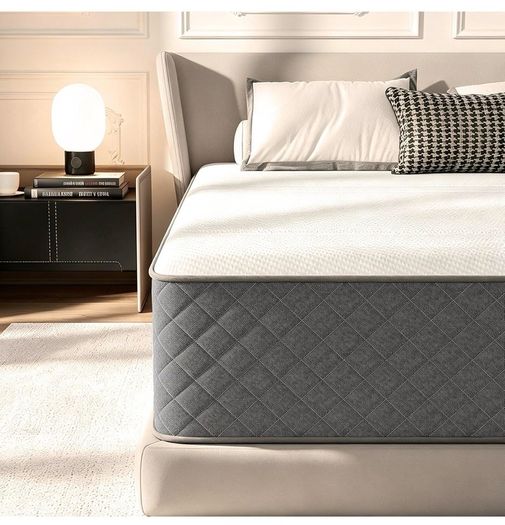 12 Inch King Size Mattress Medium Firm, OEKO-TEX Certified Hybrid King Bed Mattresses, 7-Zone Memory Foam Mattress with Pocket Sprung for Body Support & Pressure Relief - 150x200x30cm