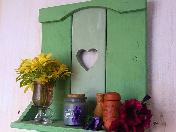 Rustic Floating Shelf / Coat Rack with hooks.