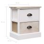 Nightstands 2 pcs White and Natural 38x28x45 cm Paulownia Wood Image 7